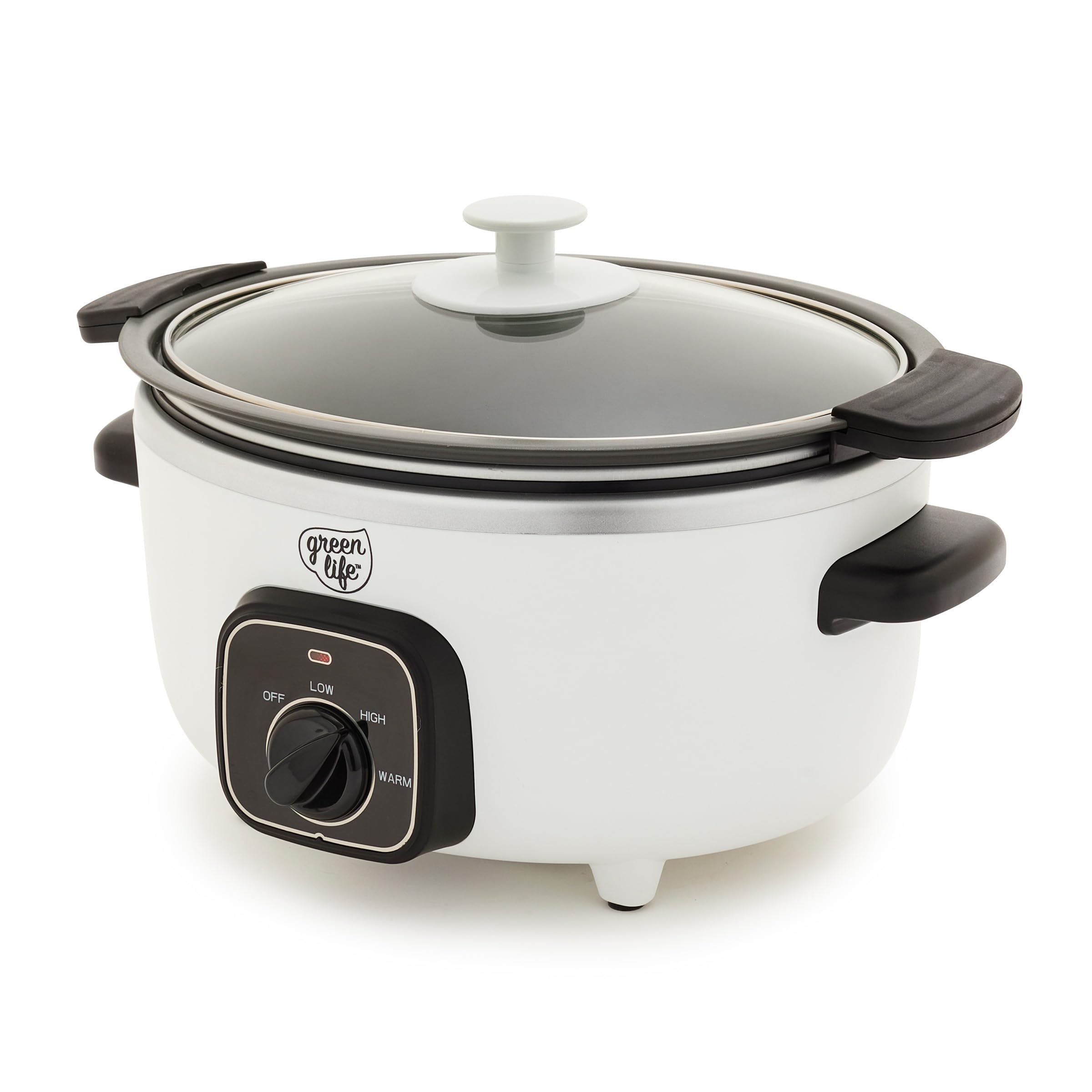 GreenLife 3.5-quart slow cooker in white with ceramic nonstick removable pot