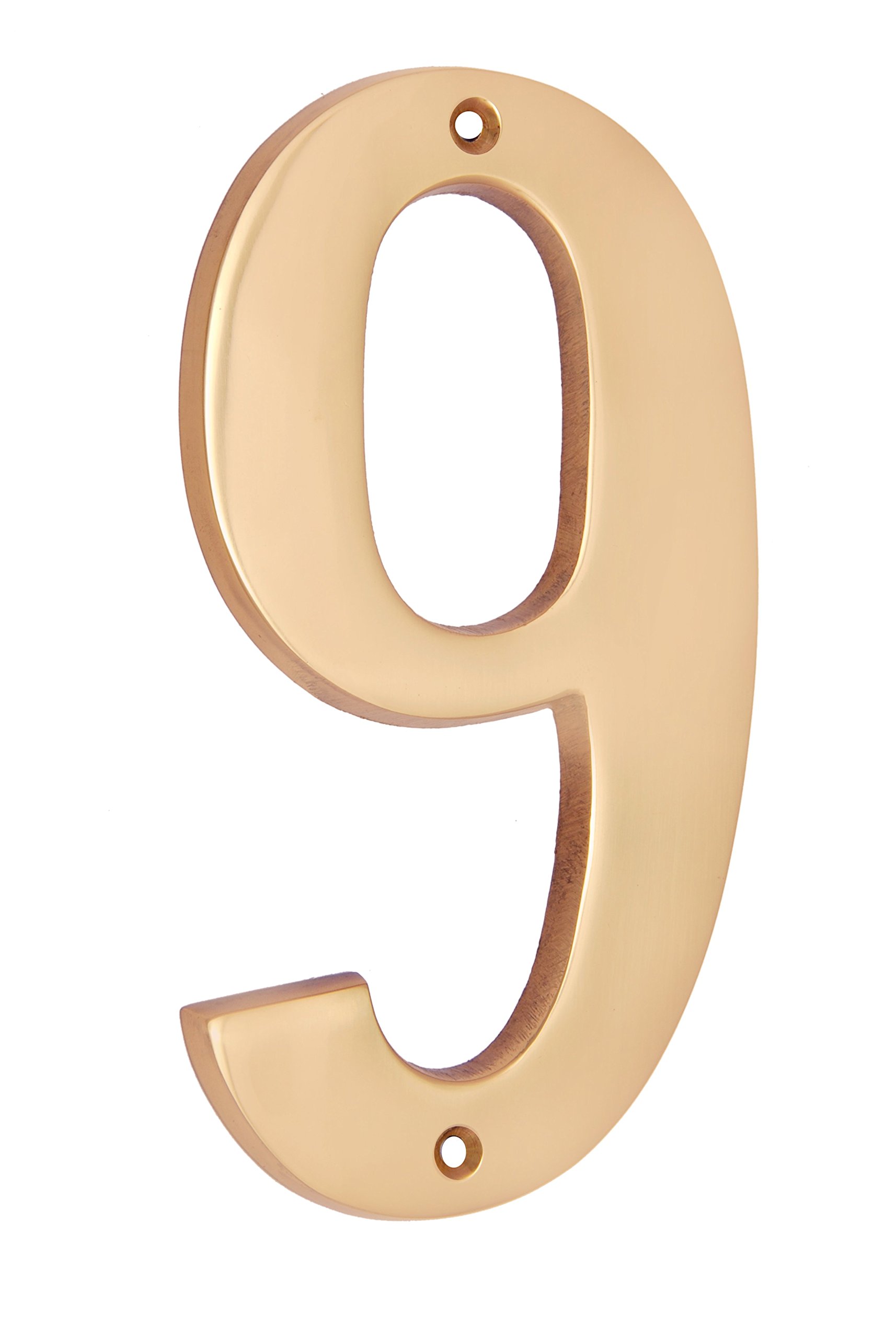 Adonai Hardware 6" Broad Brass Numeral "9" - Polish Lacquered-image-33