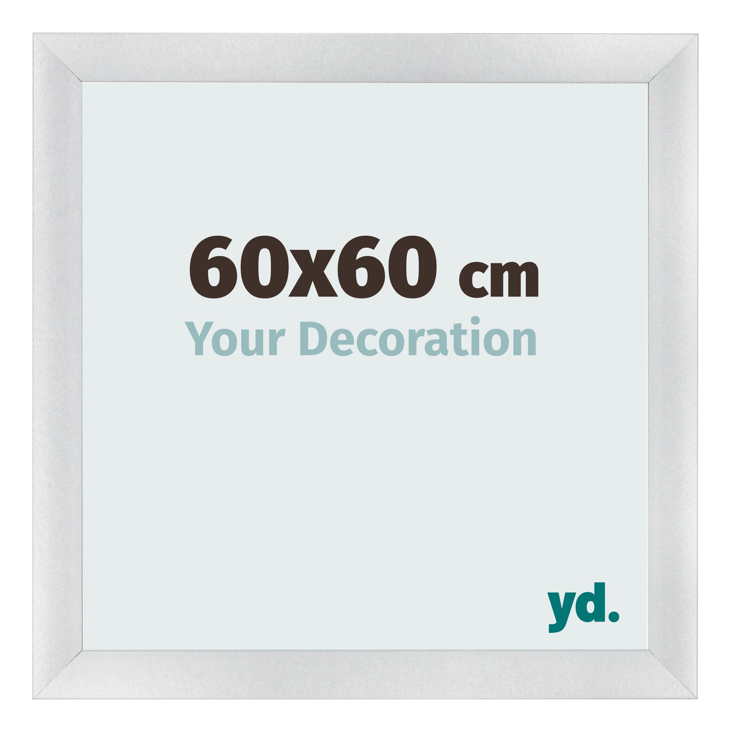 Your Decoration - Picture Frame 60x60 cm - Silver Matte - Decorative Wall Frame in wood with Antireflection - Frame 60x60 - Pisa