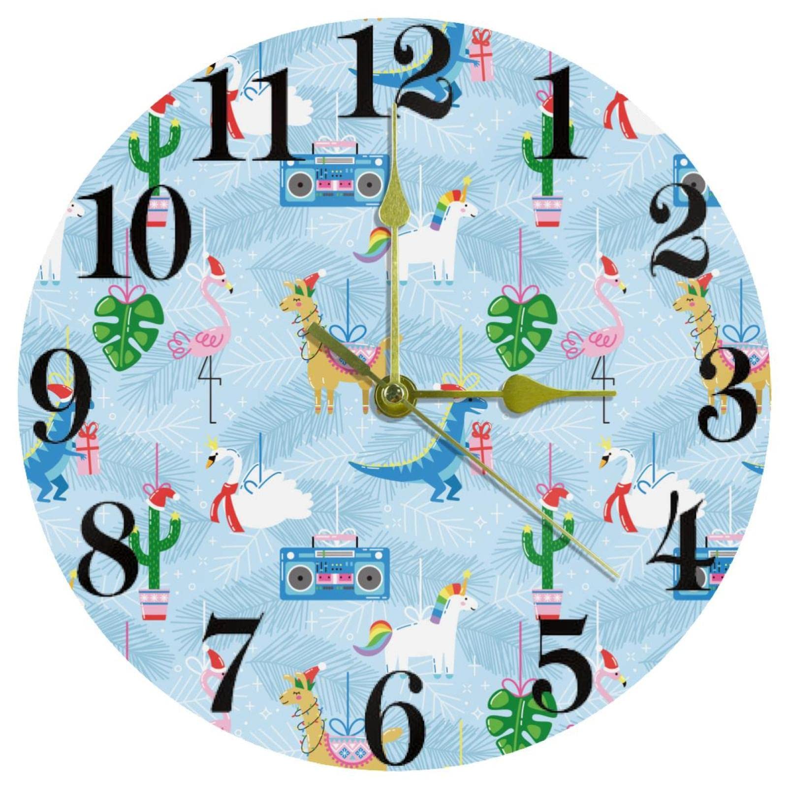 Horloge murale dinosaure sans tic-tac pour chambre d'enfant