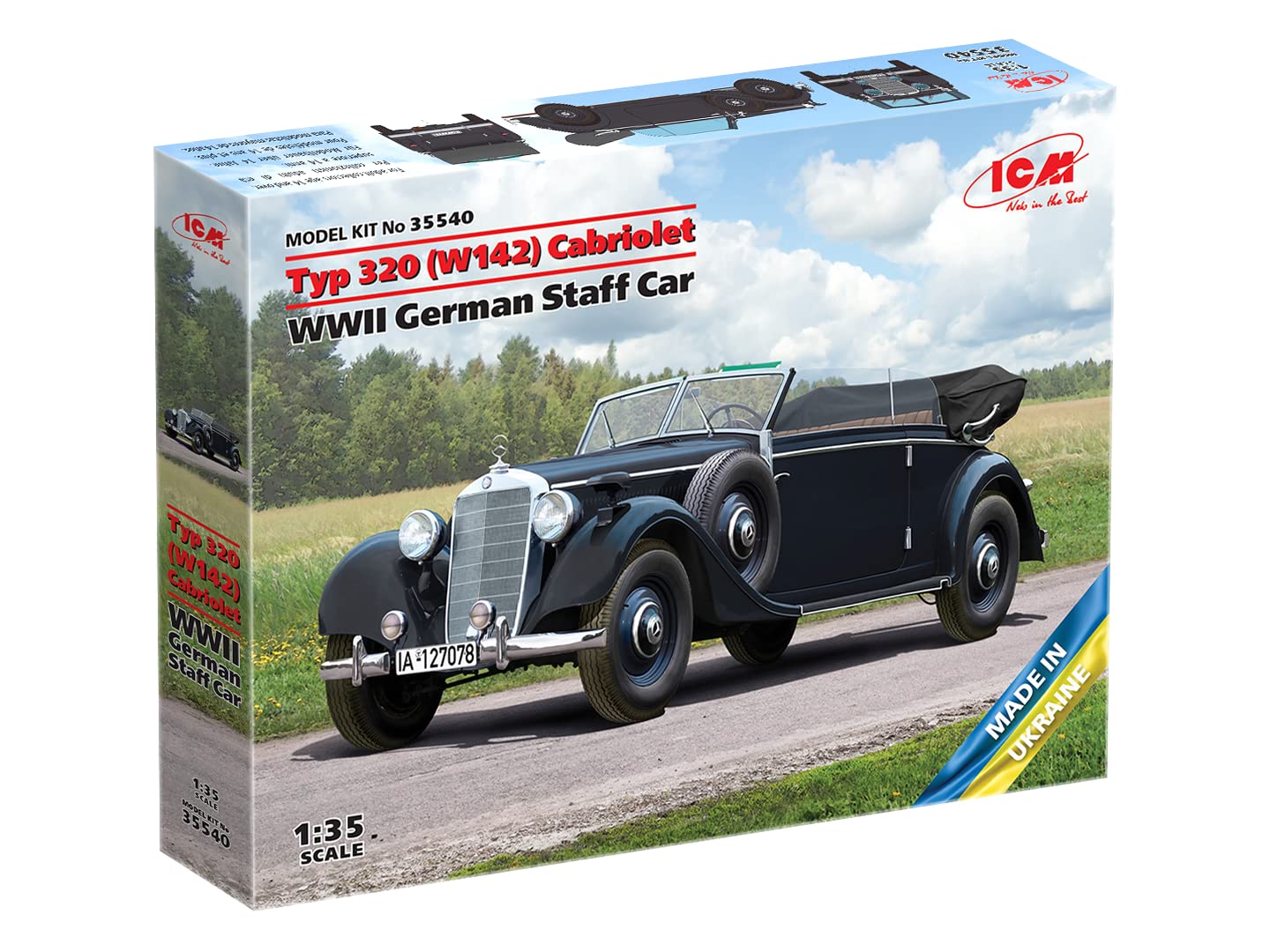 Amazon.com: ICM 35540 - Typ 320 (W142) Cabriolet, WWII German