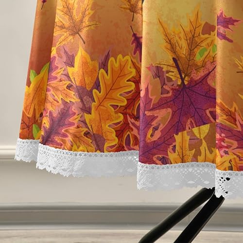 Miniatura 5 de Pfrewn Mantel redondo de otoño con diseño de calabaza y arce para otoño, diseño de flores de girasol, de poliéster, lavable, de 60 pulgadas,