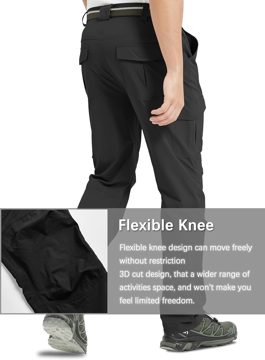 Men's Cargo Hiking Pants Lightweight Water Resistant Quick Dry Outdoor Fishing Travel Climbing Work Pants - Image 5