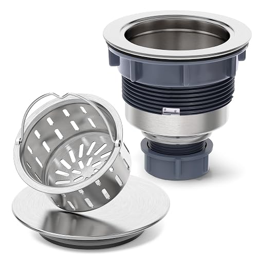 BOTEMY Kitchen Sink Drain Assembly with Removable Deep Basket Strainer,