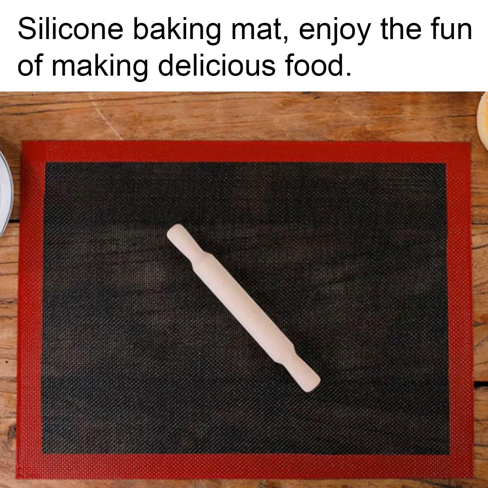 Réutilisable Tapis de cuisson en silicone réutilisable, lavable, doux, antiadhésif, multi-usages, épais Ne colle pas(40cm)
