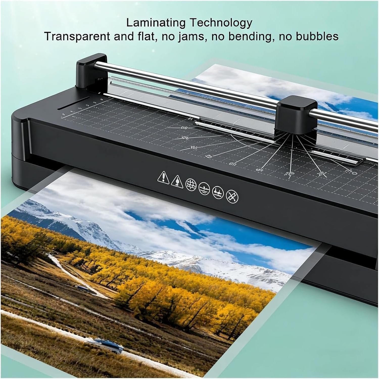 Plastificatrice A3/A4, Plastificatrice fotografica, Laminazione termica e a freddo con preriscaldamento rapido, Rilascio anti-inceppamento ABS Never-Jam, Portatile per Home Office School