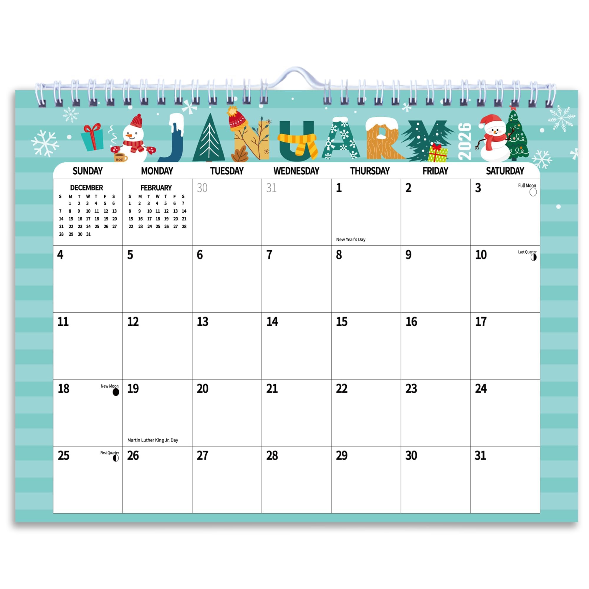 2024 Kalender Doodle Hängender Wandkalender Schreibtisch Monatlicher Desktop-Planer Pad Papier November 2023 - Dezember 2024, 28,5 cm Zuhause, Schule, Büro