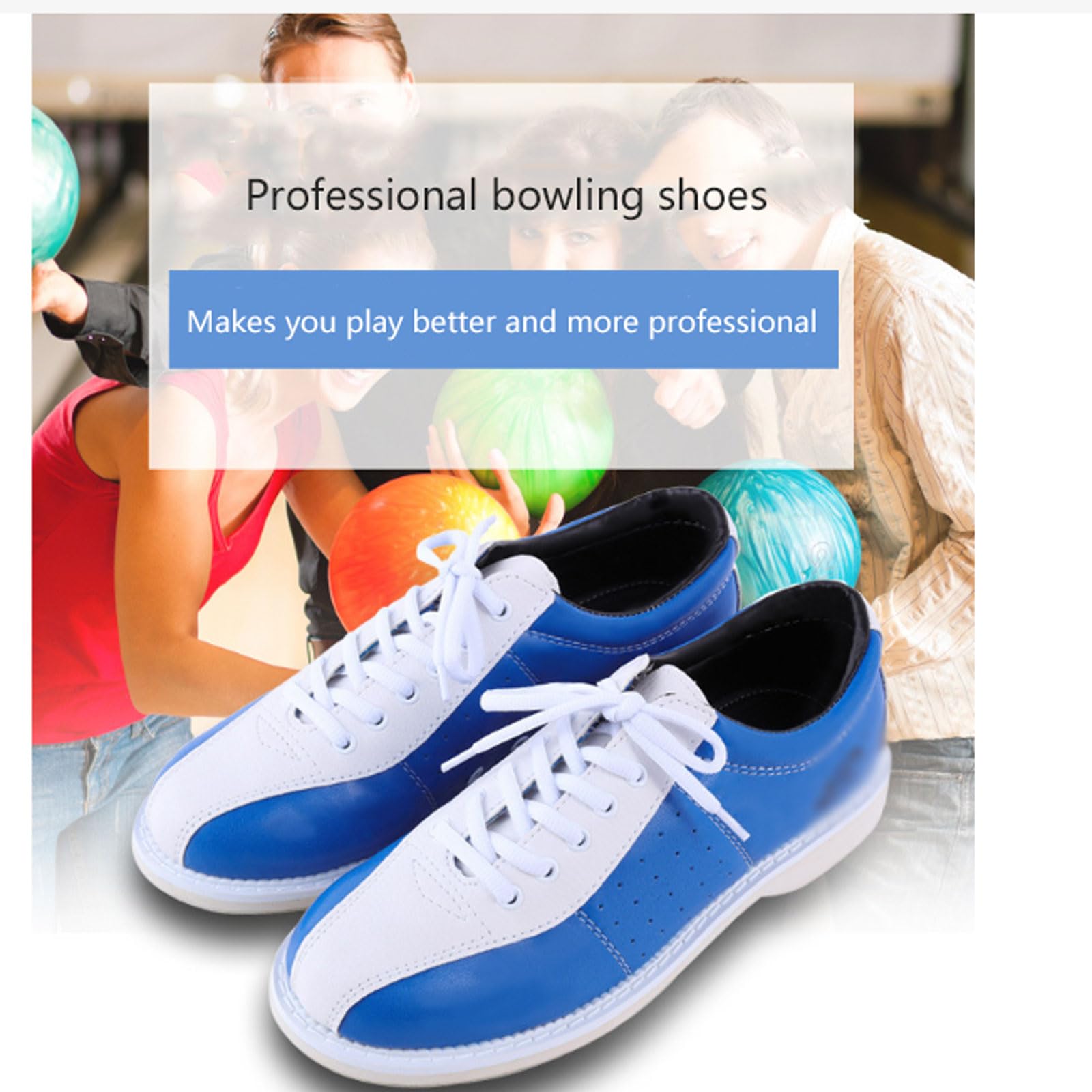 Zapatos de Bolos para Hombre,Zapatos de Bolos para Mujer,Zapatillas De Bolos De Cuero,Ligeros,con Cordones Zapatos Deportivos Transpirables,para Hombres,Mujeres y Adultos,Talla 29-53