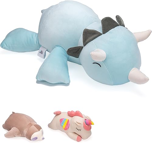 ZYSMALAT Animales de peluche con peso, 4 libras de peluche de dinosaurio con peso, peluche de unicornio, peluche de perezoso, animales de peluche