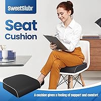 Vista 7 de Seat Cushion for Tailbone Pain Relief, Office Chair Cushion, Memory Foam Large Chair Cushion with Non-Slip Cover for Soft Support at Office Chair