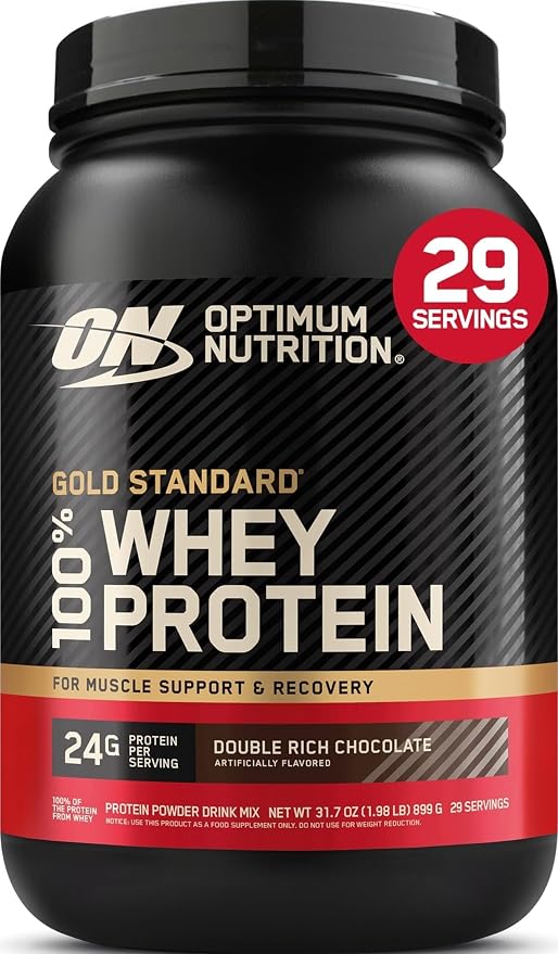 Optimum Nutrition Gold Standard 100% Whey - Proteína en Polvo Sabor Doble Chocolate 899g