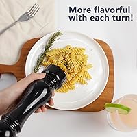 Vista 7 de LHS Molinillo de pimienta, molinillo de sal, molinillo de pimienta arcílica con núcleo de molienda de cerámica ajustable (8 pulgadas, negro)