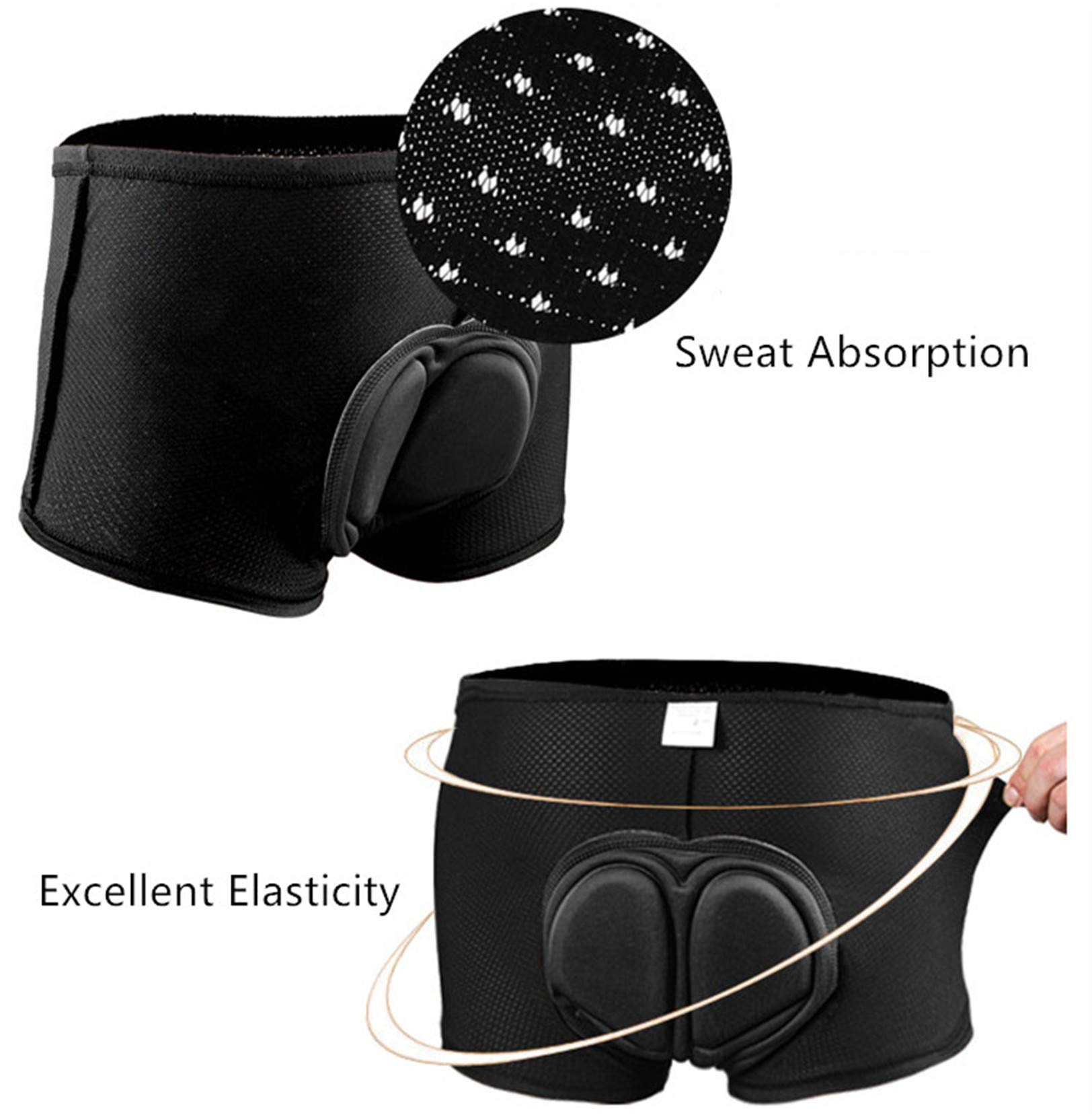 Alidamo Men's Cycling Underwear Bike Shorts Breathable Quick Dry 4D Padded Gel sponge, Black 2, XL