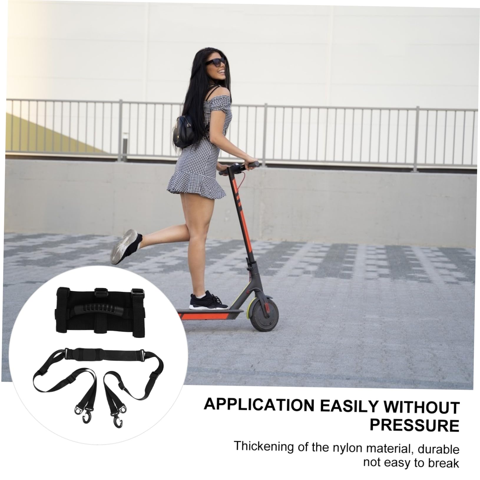 BESPORTBLE 4pièces De Transport Ajustables pour Trottinette Sangles De Universelles Noir pour Chaises De Plage Et Scooters Pliables