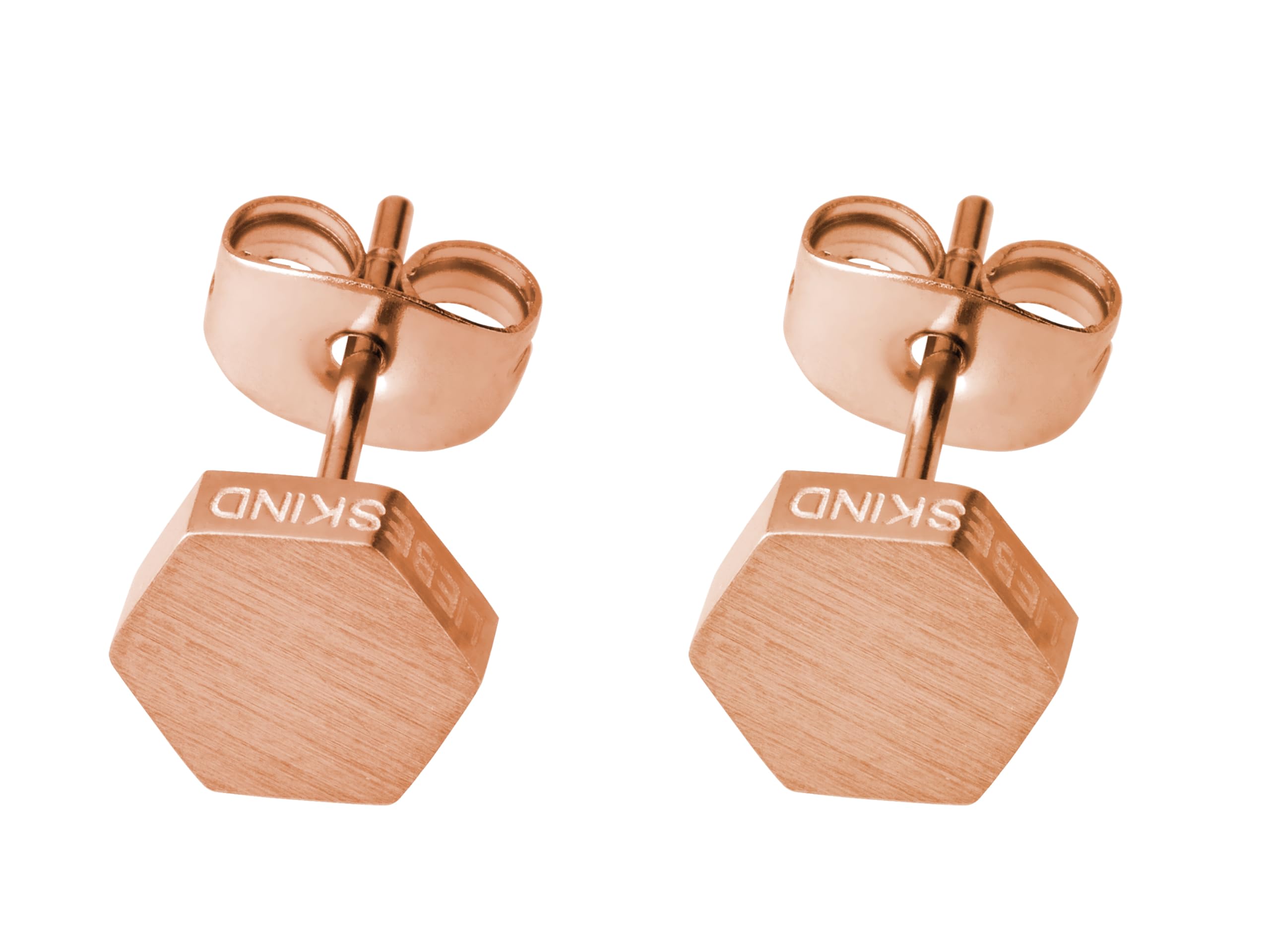 Liebeskind women’s stud earrings, matt stainless steel rosé