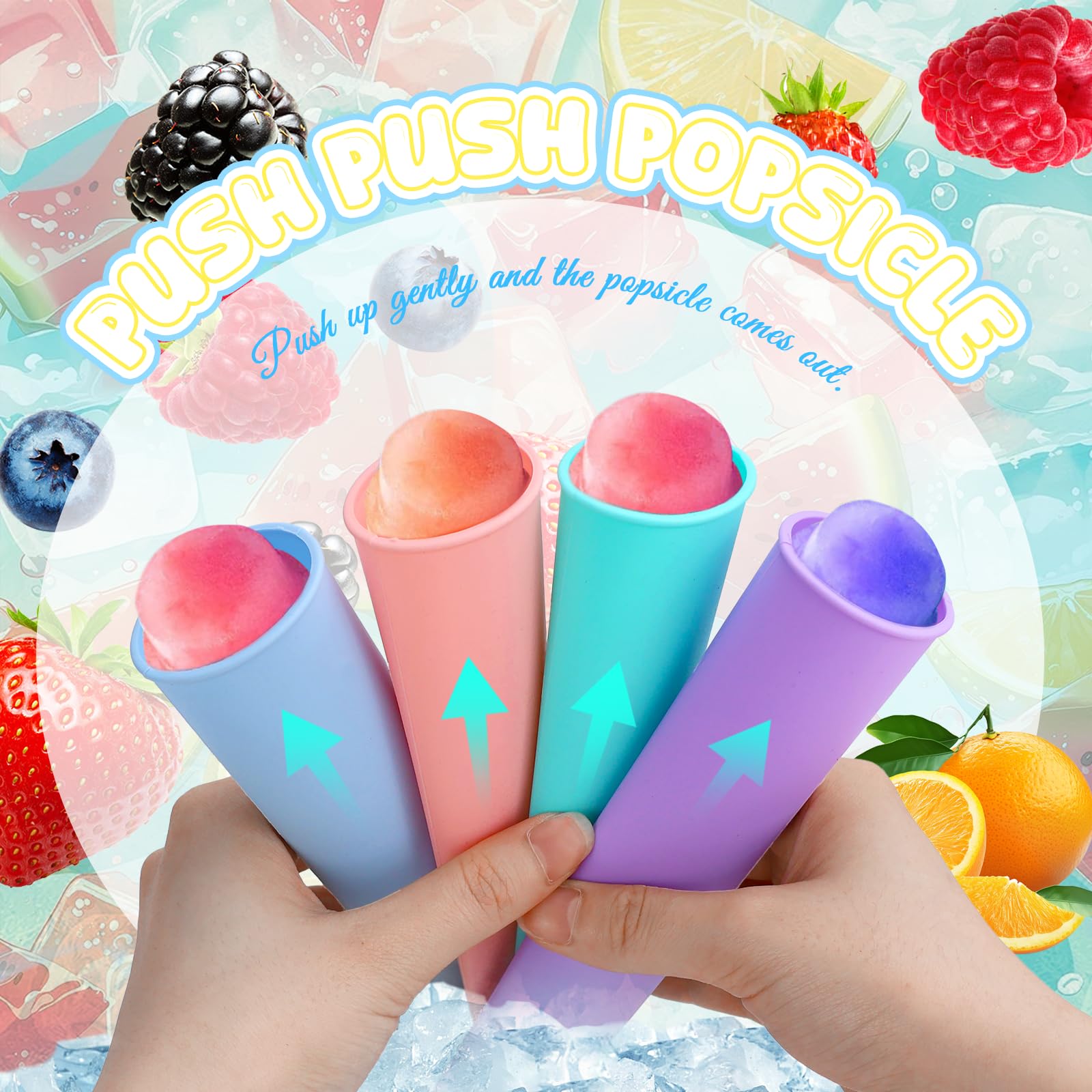 Moldes Helados Silicona, 8 Piezas Molde Helado, Moldes para Helados, Molde Helados sin BPA