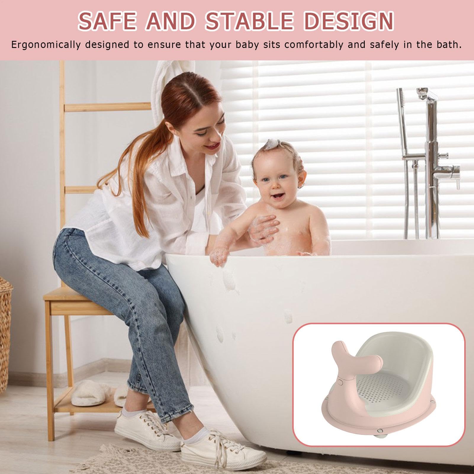 Seggiolino da bagno per neonati – Seggiolino da bagno seduto per bambini | Vasca da bagno con supporto pieghevole | Sedia da doccia rimovibile | Sedia da bagno antiscivolo | Seggiolino da bagno per