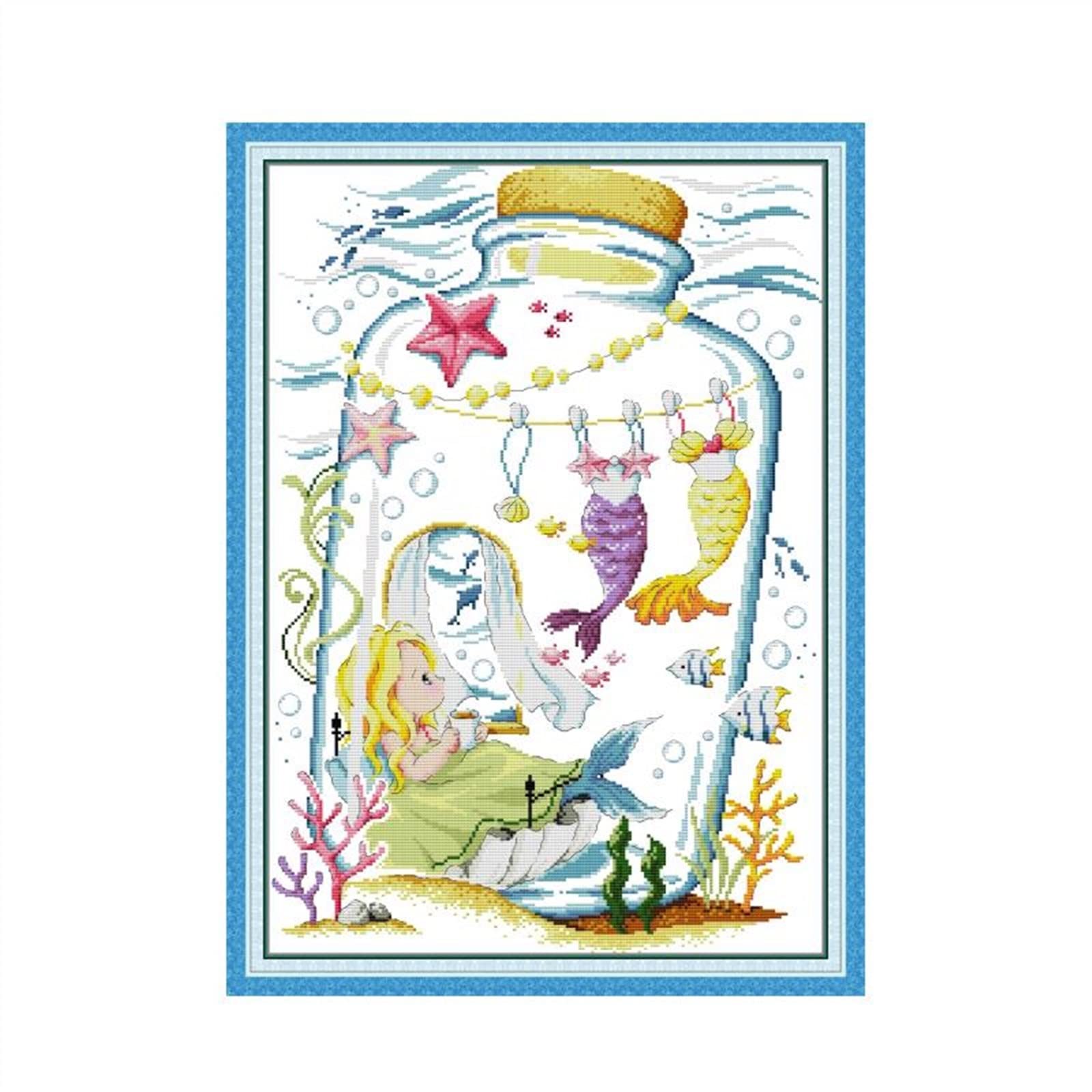 Point de croix boudoir de sirène 14ct pour décorer votre salon avec une broderie fait main