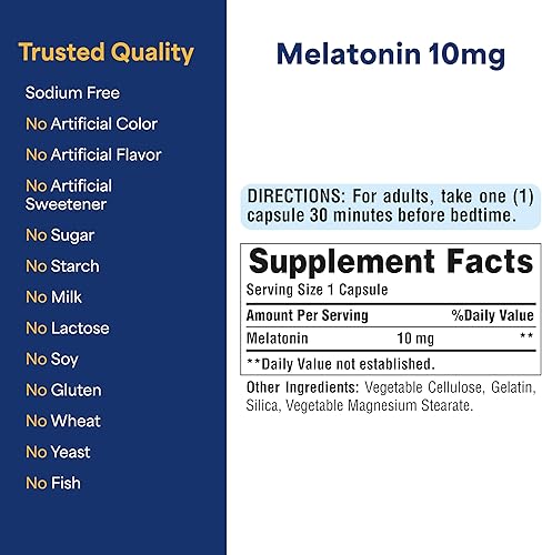 Miniatura 2 de Puritans Pride Super Strength - Cápsulas de liberación rápida de melatonina de 10 mg 60 unidades