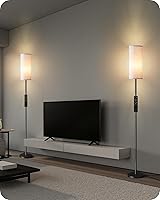 Vista 34 de Juego de 2 lámparas de pie regulables para sala de estar con 2 controles remotos e interruptor de pie, lámpara de pie moderna de 64.4 pulgadas