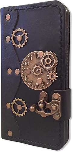 Miniatura 4 de Papyrus Crafts - Handmade genuine leather case for iPhone, Steampunk leather wallet case for iPhone