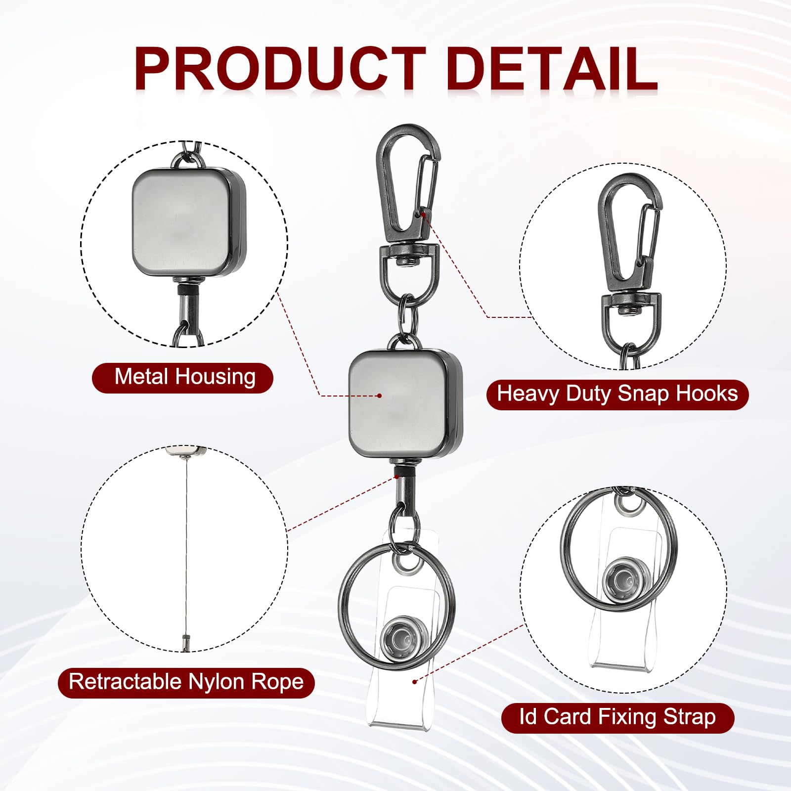 PATIKIL 3Pack Retractable Keychain - Image 3