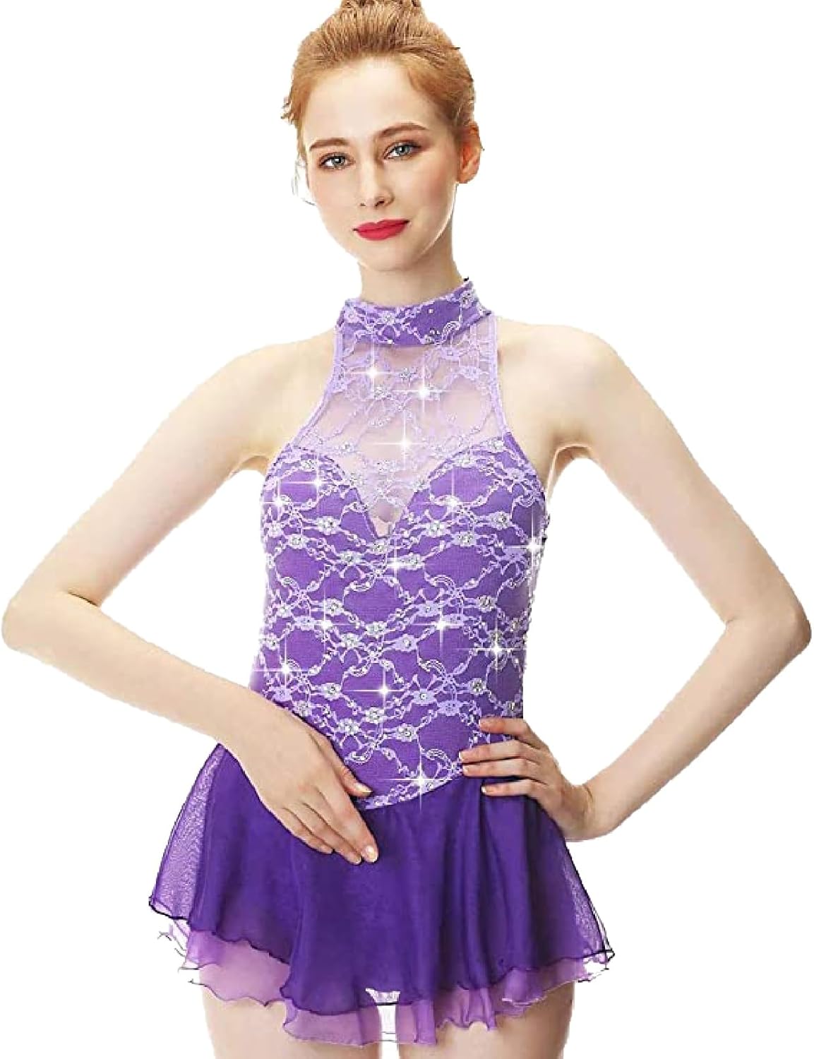 Figure Skating Clothing Sleeveless Sports Competition Ice Skating Clothing for Women Girls