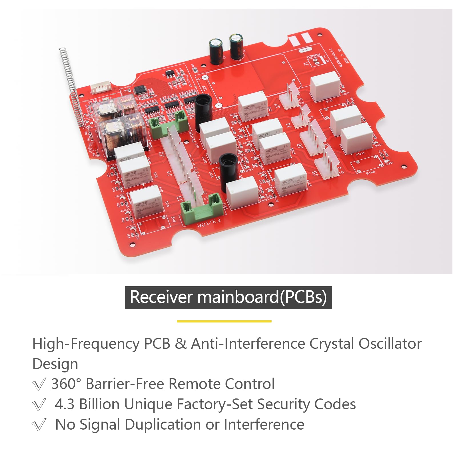 Q1200 - Kit de control remoto inalámbrico industrial de 12 canales, 24 V, 110 V, 220 V, llave de seguridad de emparejamiento automático, control remoto de una sola velocidad para grúa