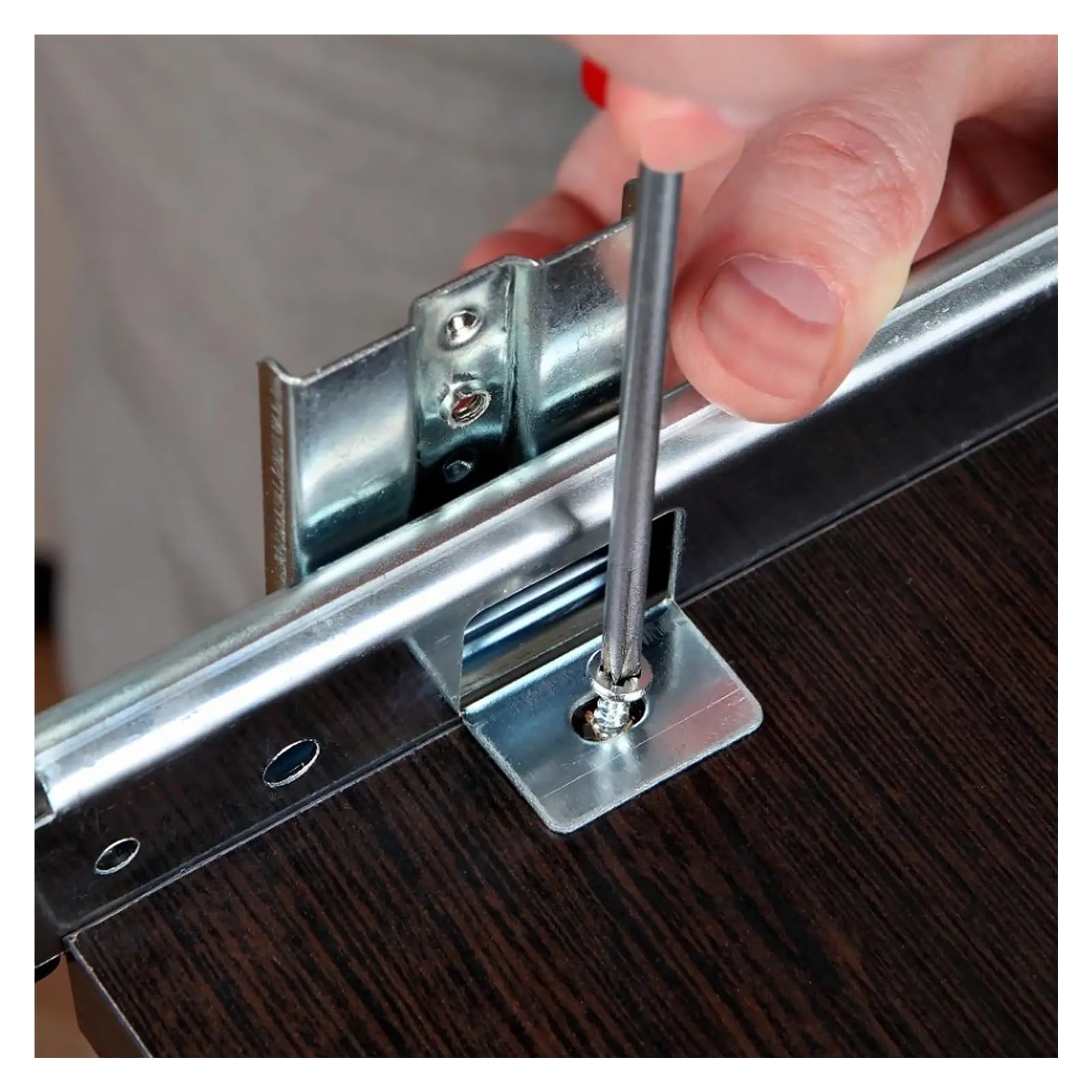 Guide per cassetti con cuscinetti a sfera montati Hardware For Scorrimento Da Scrivania Con Binario Estraibile 1 Paio(Silver)