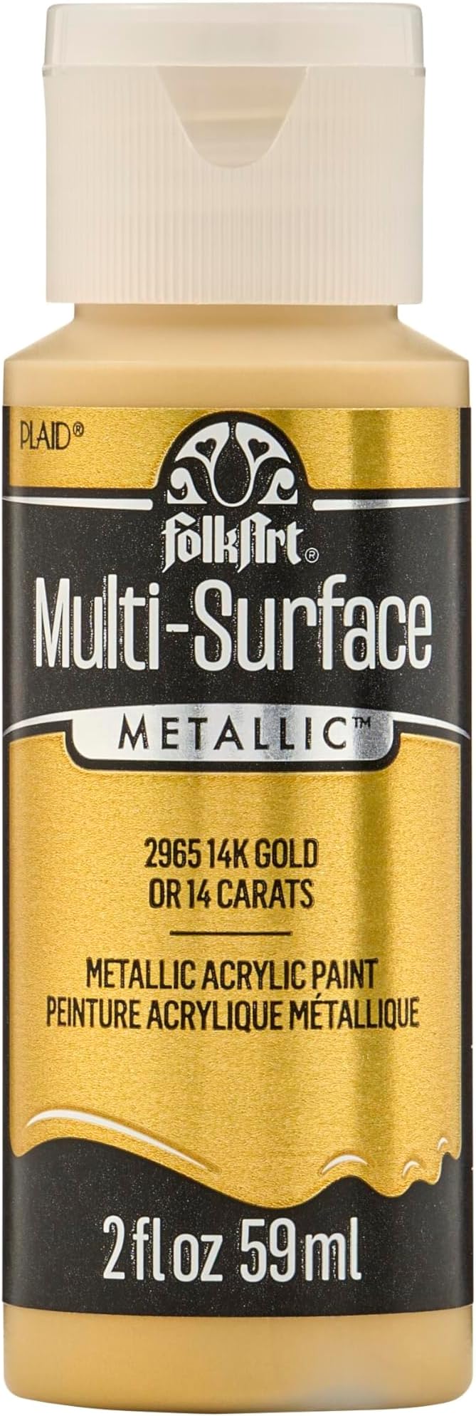 FolkArt multisurface metallic paint, 2 oz, Black Gold
