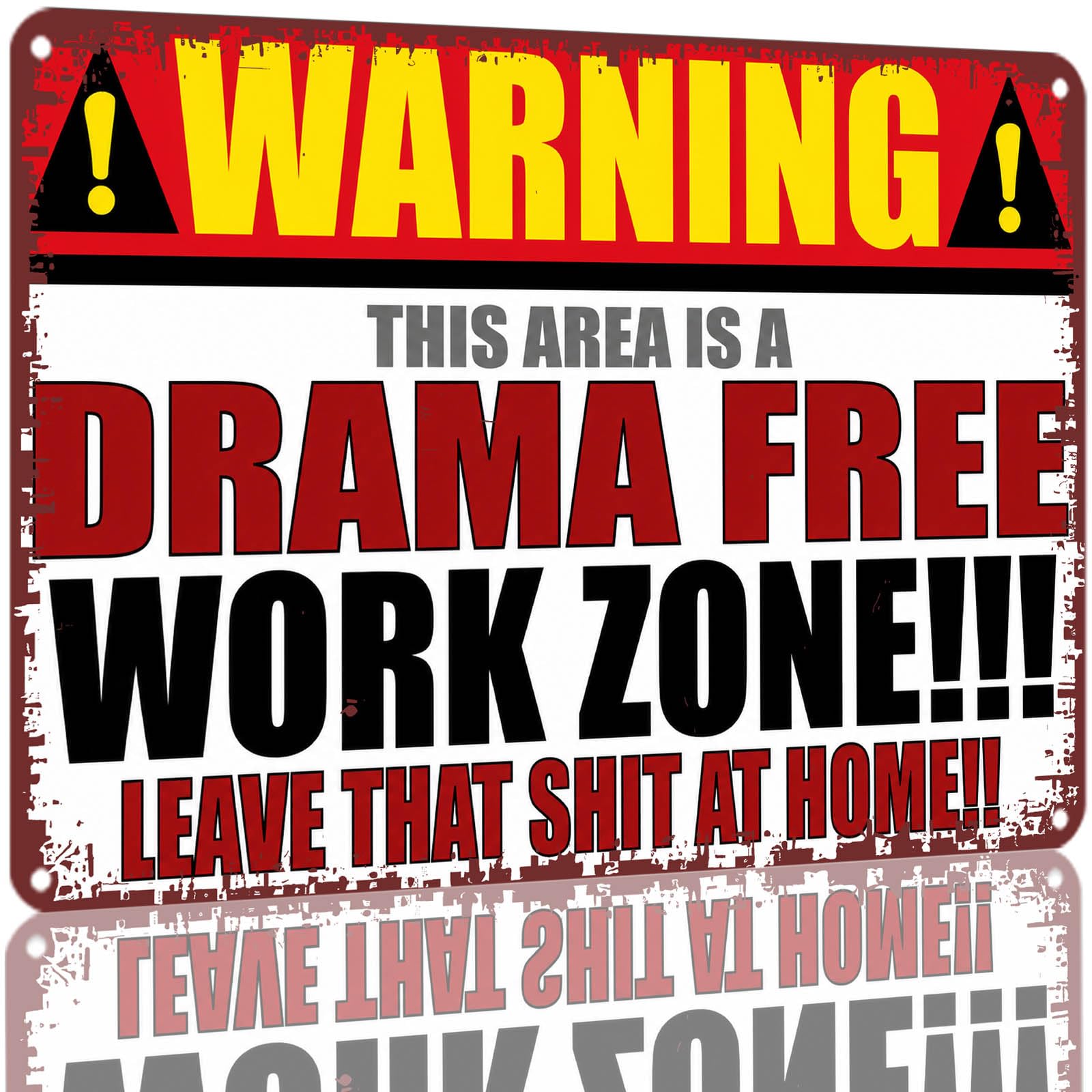 Kwqdozf As Pic Warning Drama Free Work Zone Aluminum Metal Tin Sign 8X12 Inch Wall Decor F