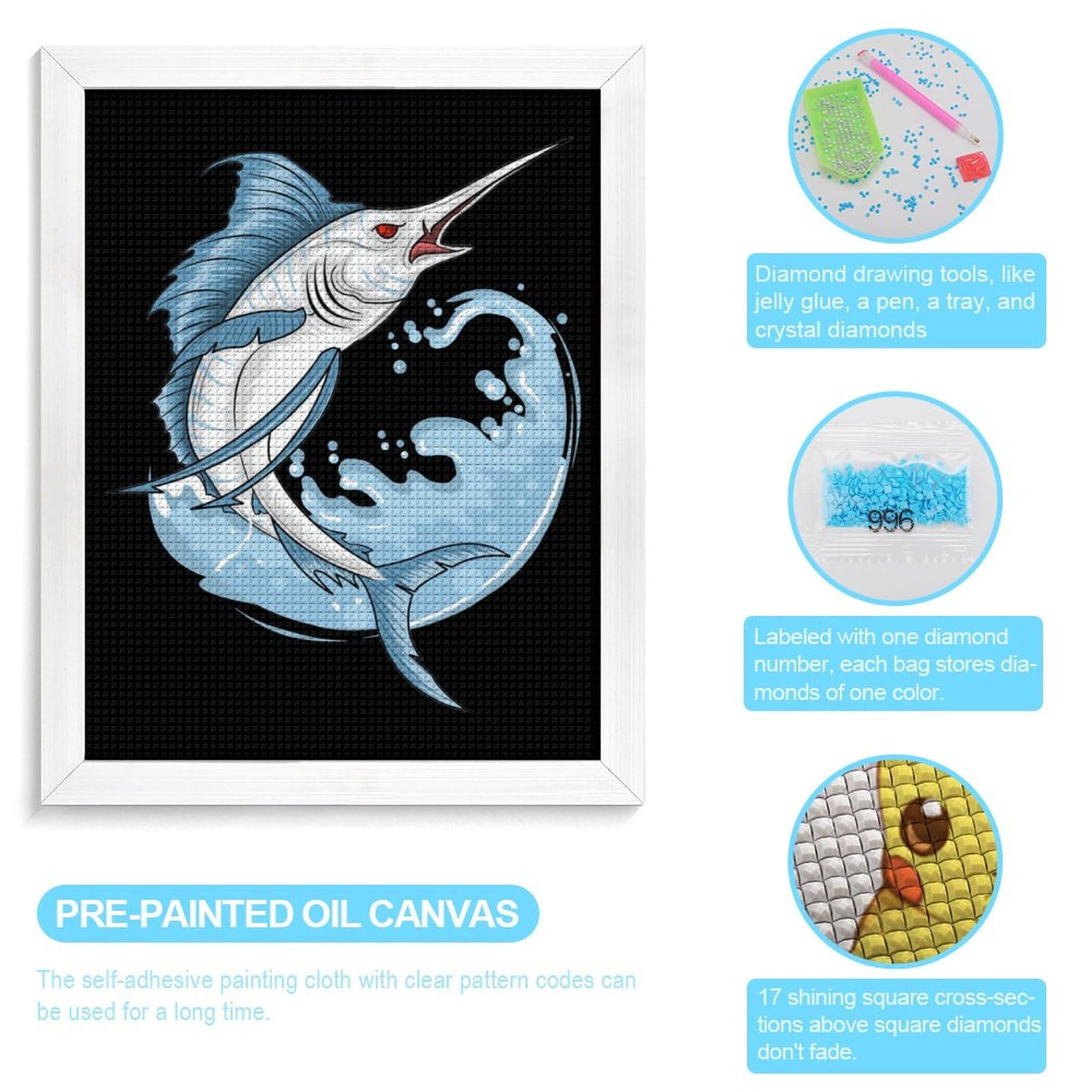 ダイヤモンドアートキット　かじき様 Amazon.co.jp: Angler Fish カジキ 5D DIY ダイヤモンドアート