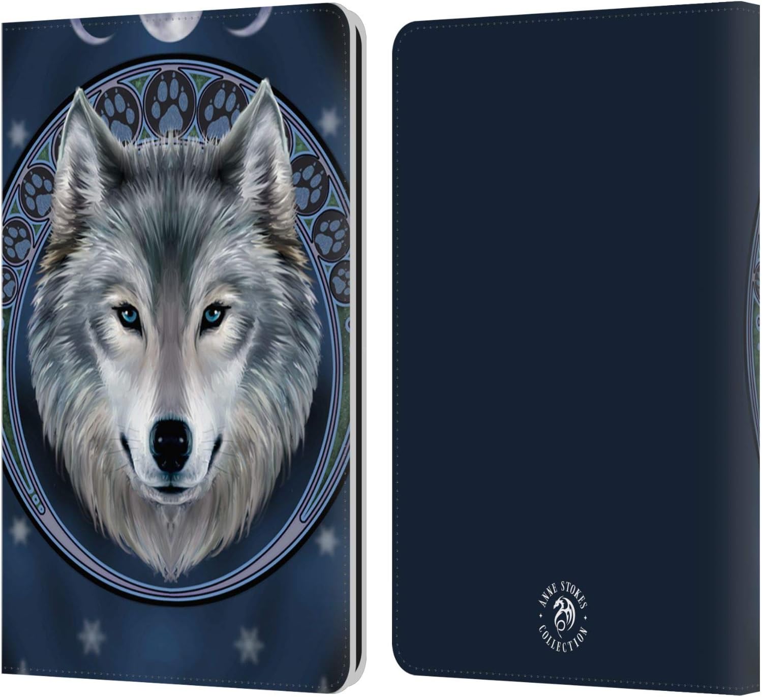 Head Case Designs Officially Licensed Anne Stokes Winter Guardians Wolves Leather Wallet Case Compatible with Kindle Paperwhite 1/2 / 3