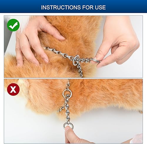 Miniatura 5 de Mobius Collar de cadena para perro para entrenamiento, collar de perro para perros medianos, 0.157 in, se adapta a circunferencia de cuello de 10