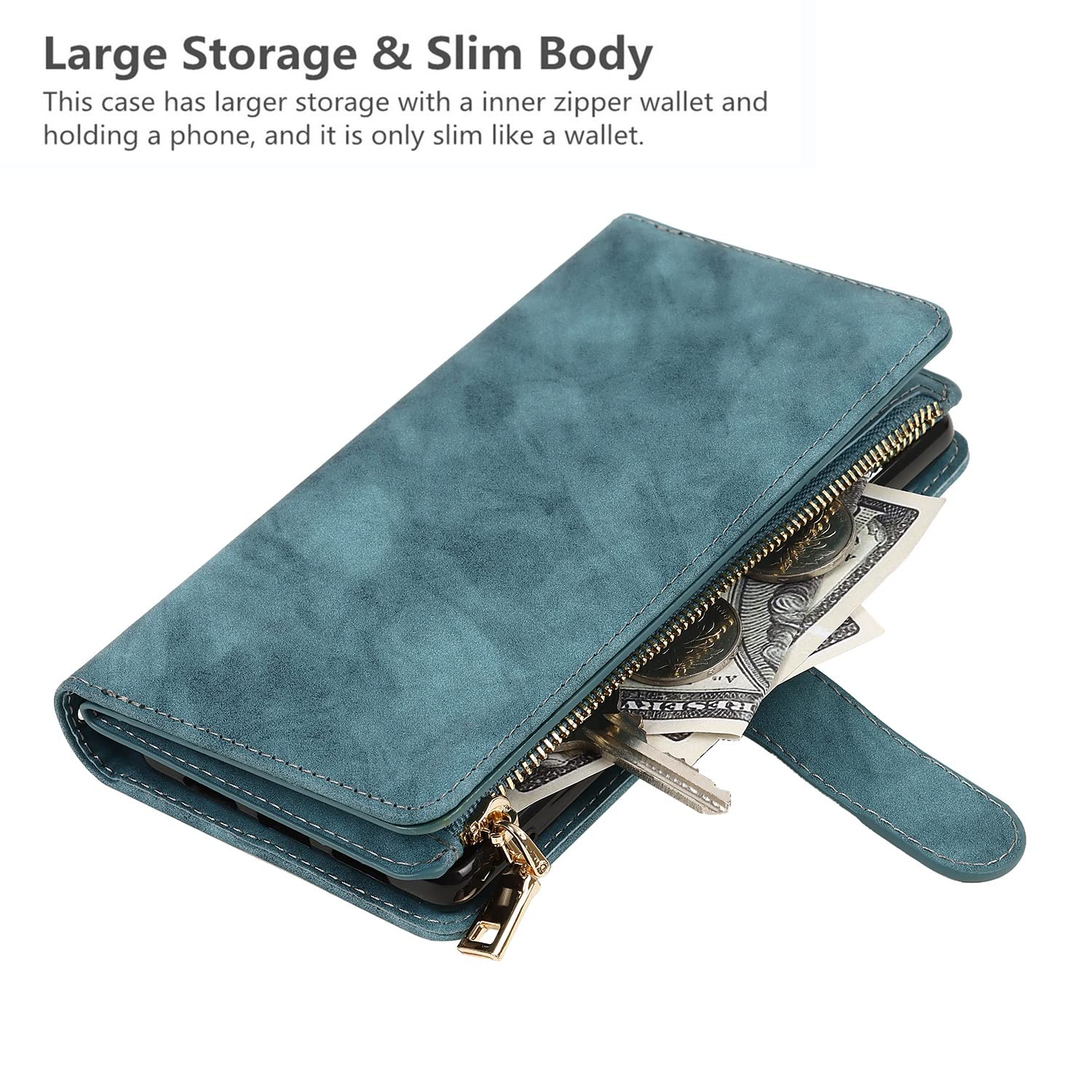 ICoverCase Wallet Case For Google Pixel 4a 5G – RFID Blocking, Card Slots, Kickstand & Wrist Strap