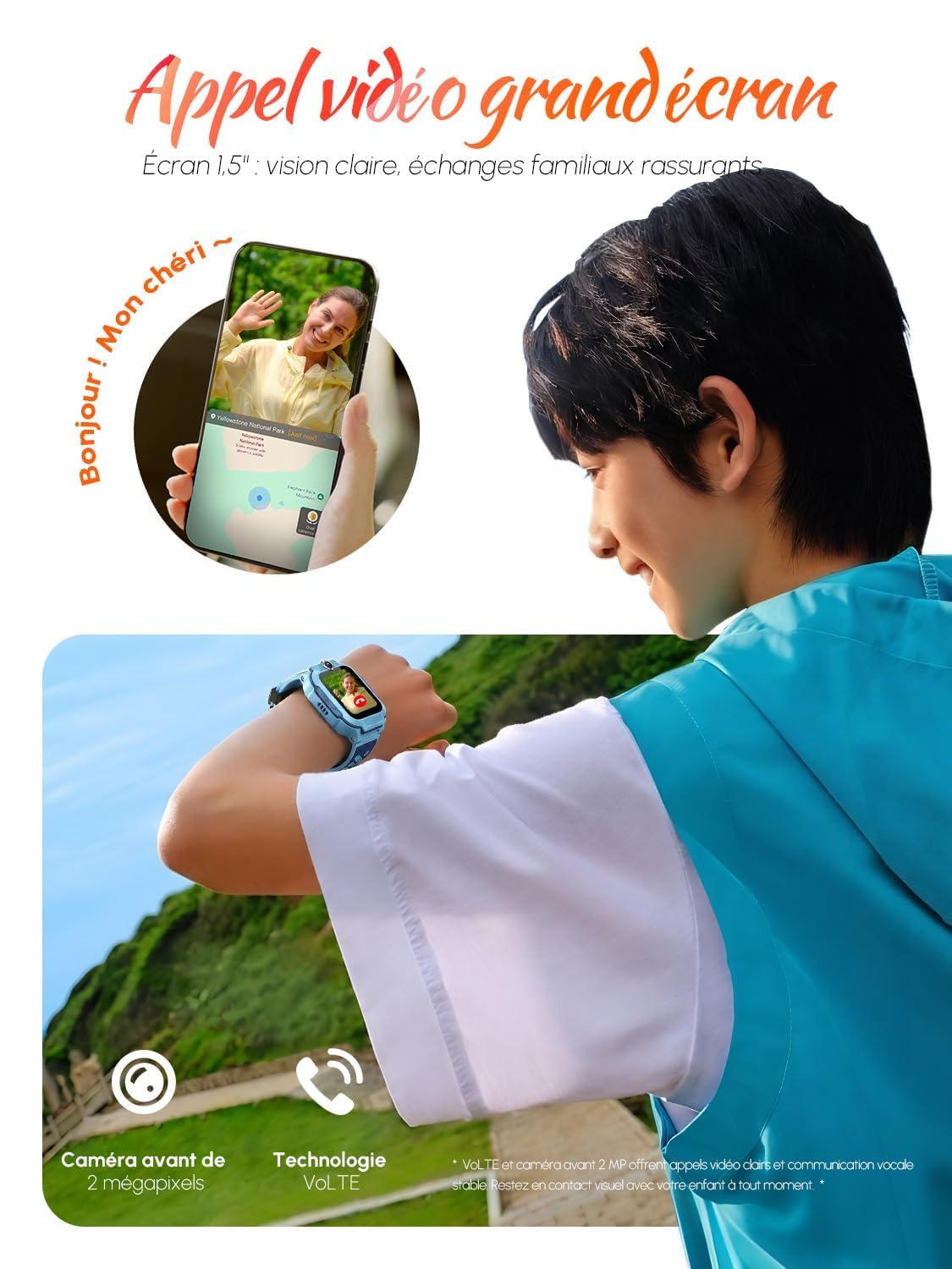 imoo Z3 Montre Connectée Enfant 4G avec Carte SIM : Traceur GPS Enfant Précis, Appels Vidéo HD, SOS, Étanche IP68 et Mode Classe - Smartwatch Enfant Fille Garçon