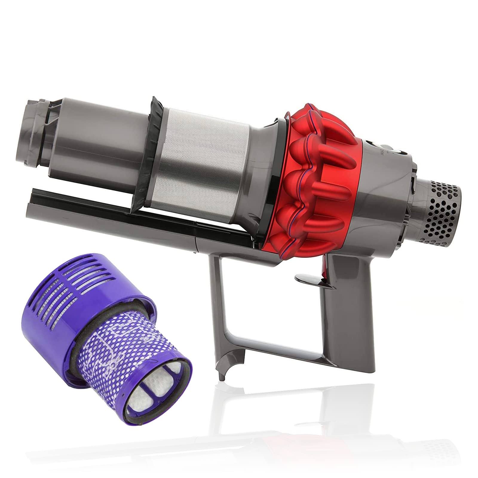 SPARES2GO V10 Big Body Cyclone Vacuum Cleaner Motor compatible with Dyson Total Clean SV12 Red Iron + Filter