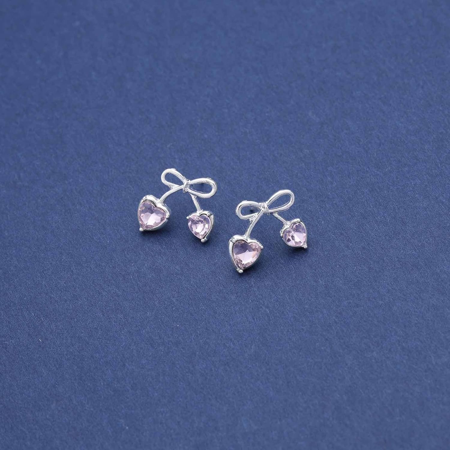 Andelaisi Boho Crystal Bow Earrings Vintage CZ Heart Earrings Gold Heart Bowtie Earrings Personalized Butterfly Knot Earrings Jewelry for Women - Image 6