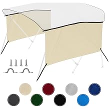 4 Bow Bimini Top Sidewalls for KNOX Bimini Tops for Boats, 900D Solid Canvas Side Blocks with Adjustable Straps, Stainless Steel Mounting Hardware, 80" L x 26" H, Sand