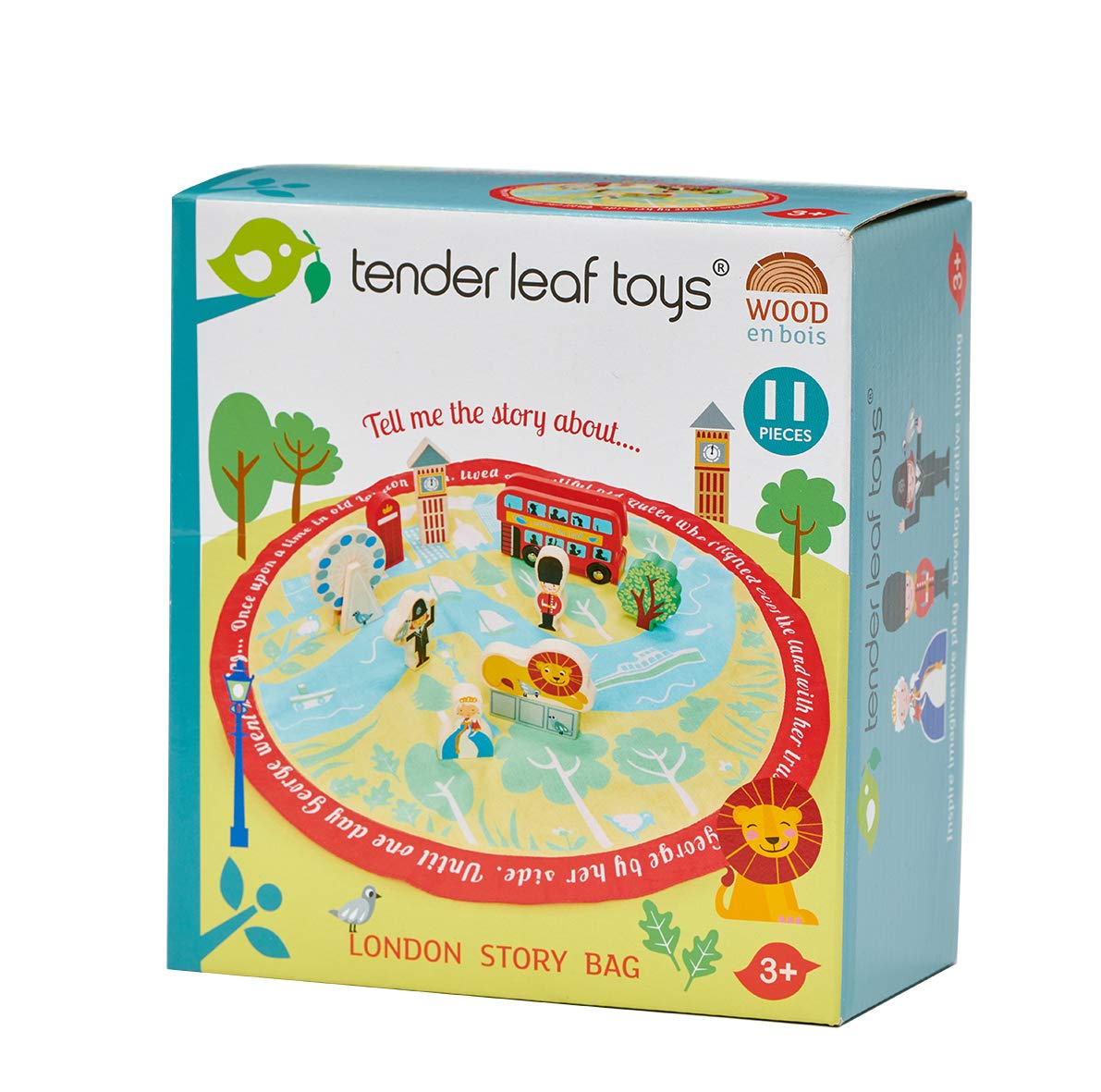 Bolsa de historia de aventuras, juguete de madera de cuentos altos con temática emocionada, tapete de juego impreso para aprendizaje temprano, imaginación creativa e infinita para 2