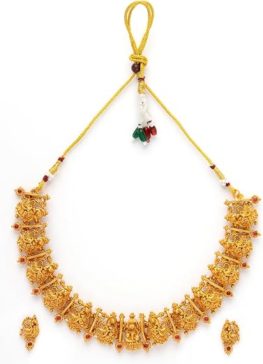 Sukkhi Latest Beautiful Peacock Design with Choker Necklace & Studs Earring Jewellery for Women