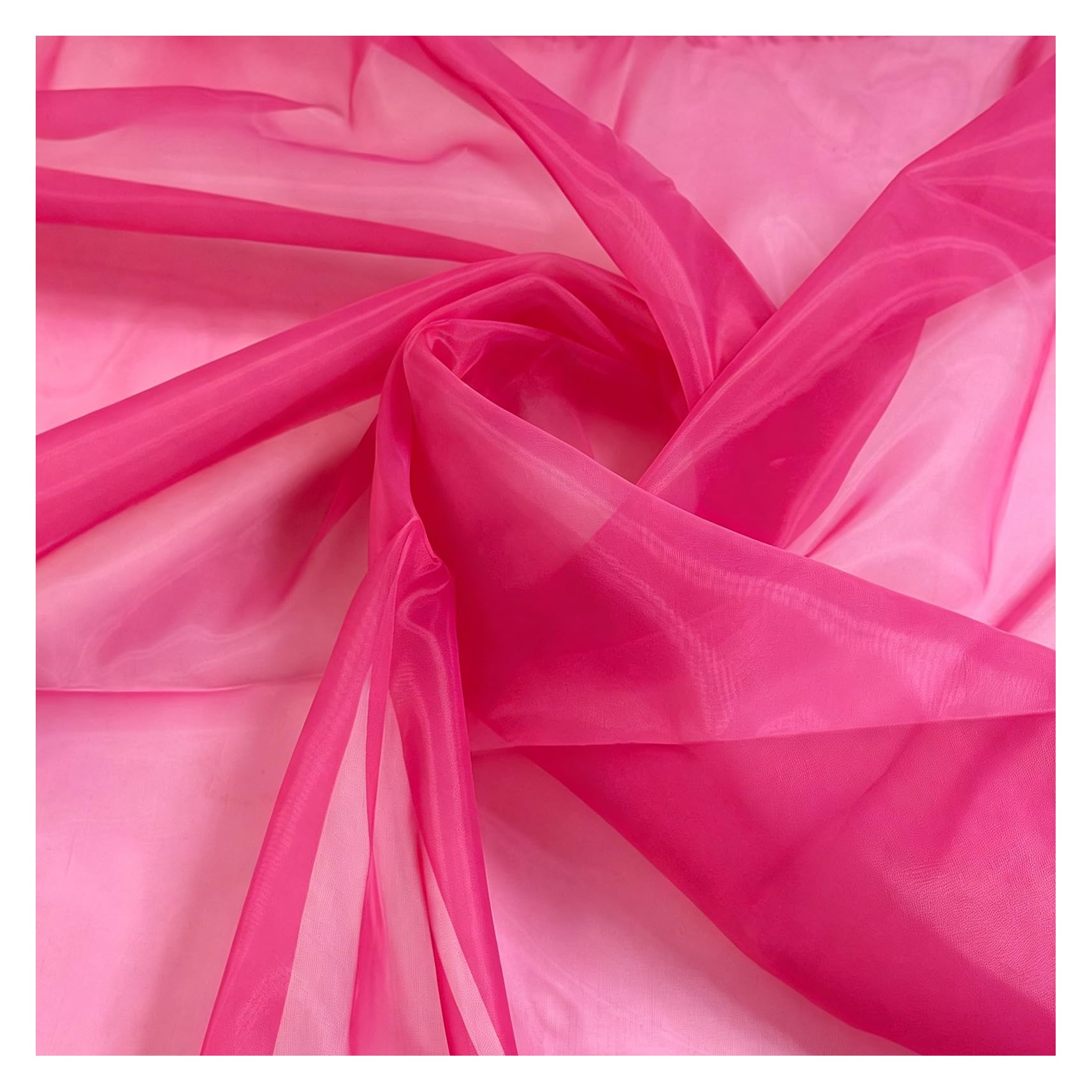 10M x 1.5M Organza Stoff Meterware Transparent Stoffe Zum Nähen Tüll Dekostoff Netzstoff Organza Modestoff Glänzend Kostümstoff für Tischdecken, Kleidung, DIY Basteln, Hochzeitsdeko