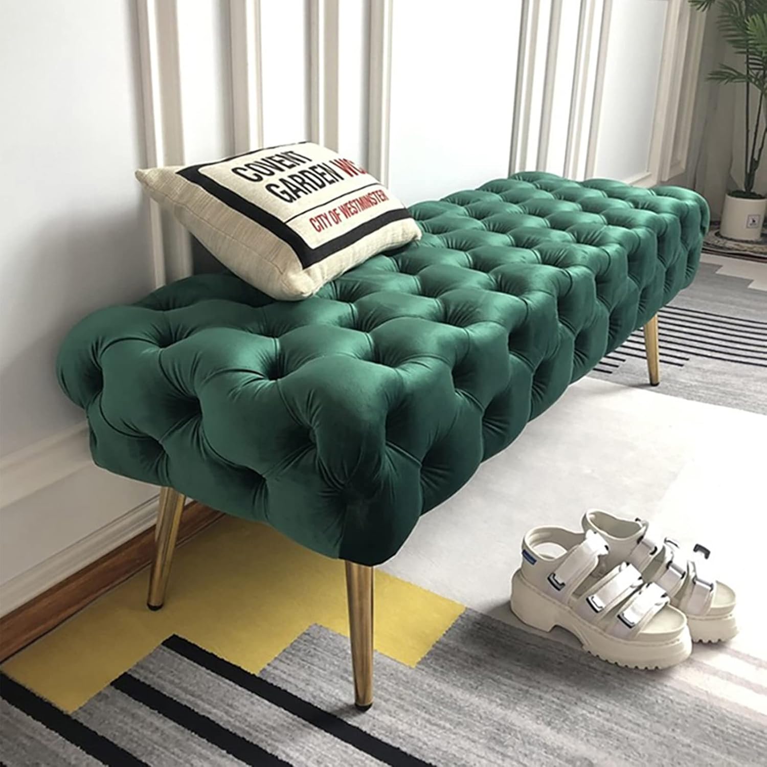 ディスカウント ダークグリーン ベルベット スツール ダークグリーン