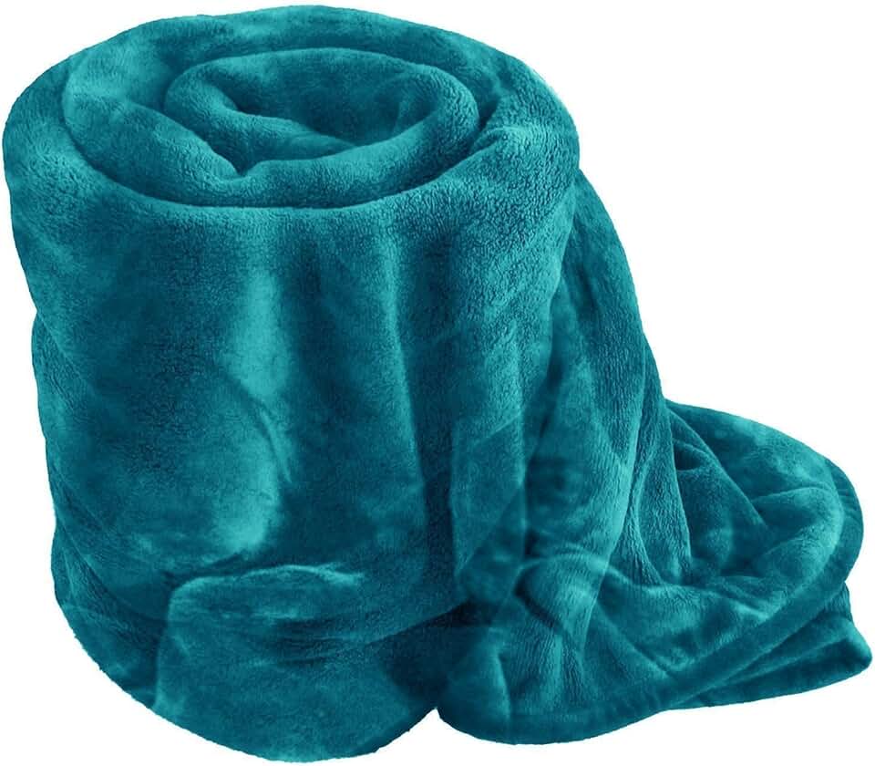 Amazon.co.uk teal bed throw