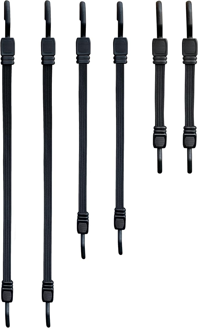 Cavi Elastici Con Ganci 2 M - 2 Pezzi, Per Bagagli, Trasporto, Giardinaggio, Nero, Resistenza 30 Kg - Foto 7