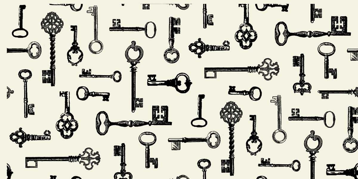 Springs Creative Products Group 1.5-Yard Cut Vintage Keys Duck Fabric, 43/44-Inch Wide, Black