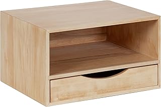 Kate and Laurel Hutton Modern Floating Shelf and Side Table; 12.5 x 10 x 7; Natural Wood; Modern Minimalist Floating End Table for Storage and Display