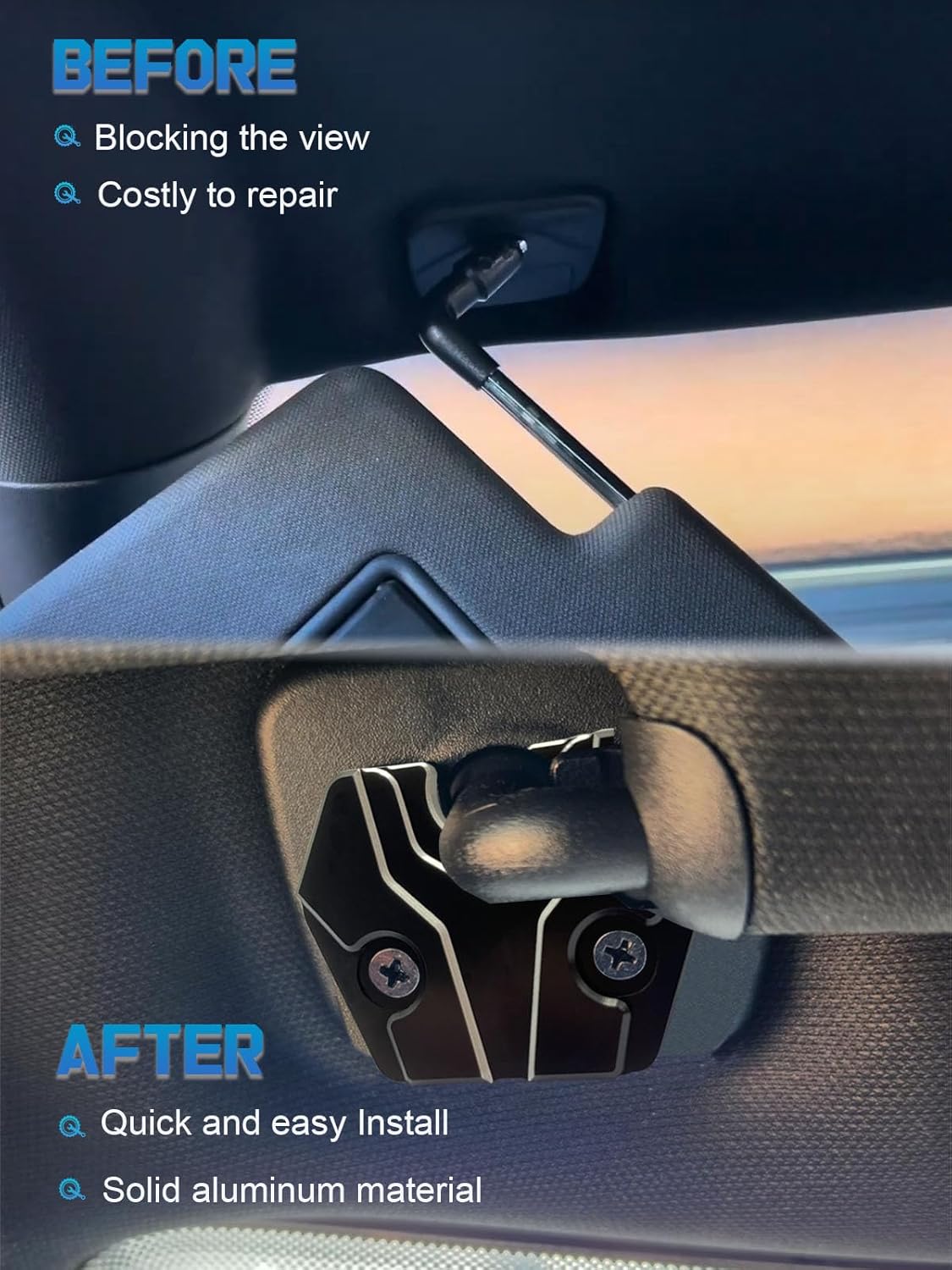 For Dodge Ram 1500 Sun Visor Repair Kit, Aluminum Sun Visor Clip Compatible with Dodge Ram 1500 2019 2020 2021 2022 2023 2024 Quick Repair Loose Visor Truck Visor Clip Fix Kit for Ram 1500 Accessories