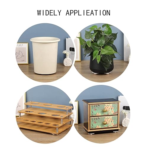 Miniatura 6 de 8 piezas mini ruedas autoadhesivas de acero inoxidable rueda universal de rotación de 360 grados caja de almacenamiento para muebles cubo de basura