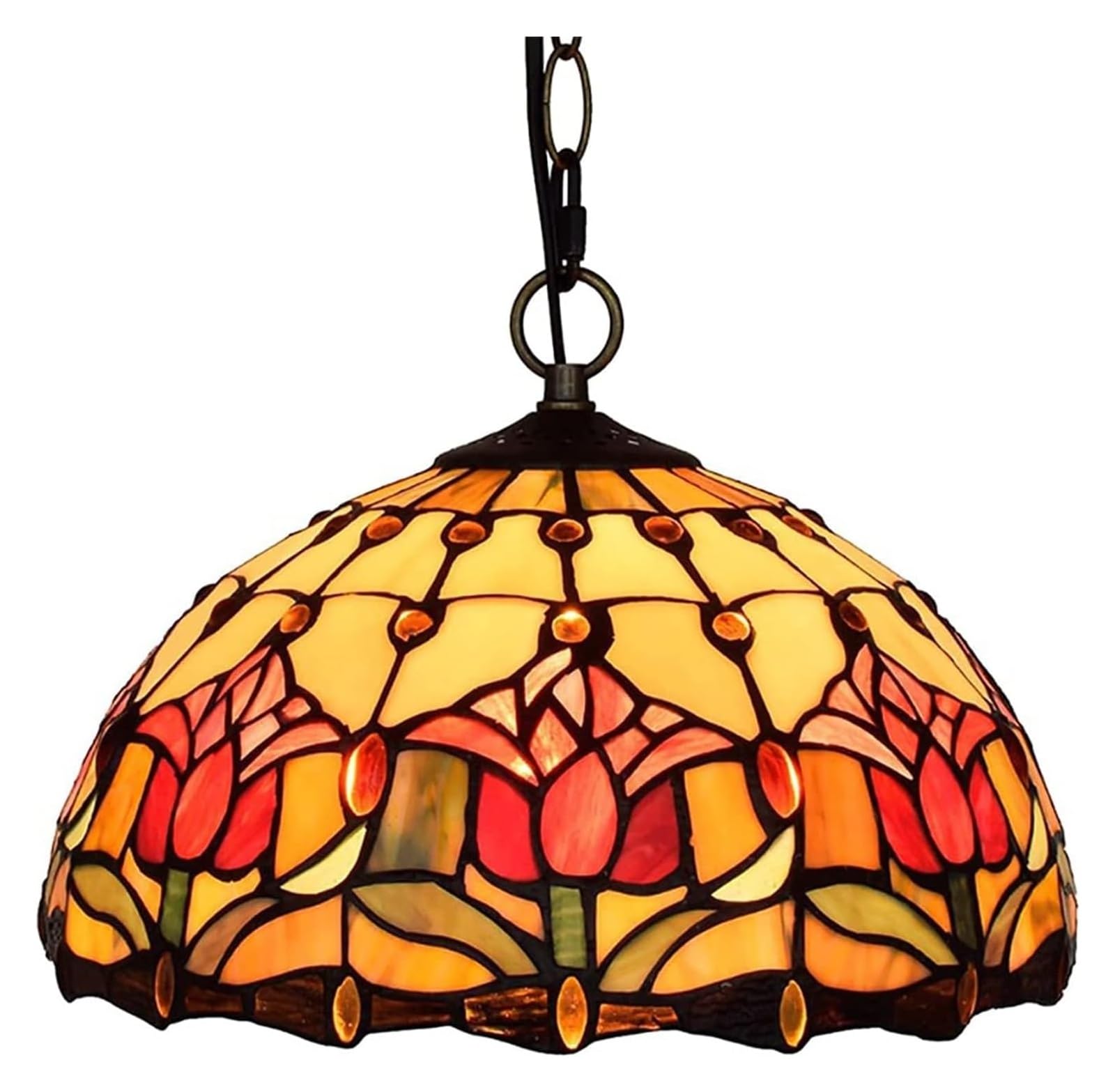 Lustre de cuisine en verre teinté suspension chic pour grand salon